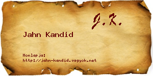 Jahn Kandid névjegykártya